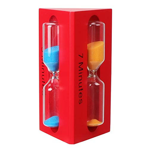 Fancyus 3/5/7 minutes Triangle en bois enfants brosse à dents sable, rouge