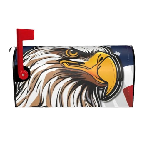 KAABNNT American Bald Eagle Print Decorative Magnetic Mailbox Cover - Easy Install Mailbox Protective Shield