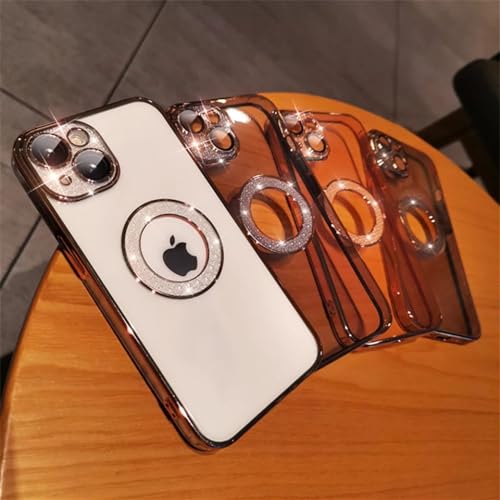 Étui de luxe paillettes diamant iPhone 13 12 11 Pro Max coque transparente rose - 3