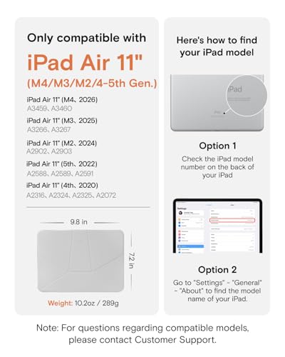 Image of MOFT Dynamic Folio Case for iPad Air 11 inch(M4 2026 /M3 2025 /M2 2024)&iPad Air (5th Gen. 2022) /(4th Gen. 2020)-[Reinforced Corner Protection] Magnetic Stand with 20+ Viewing Angles,Misty CovexJet Black