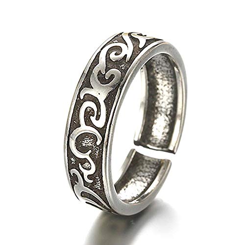Imagen de LFWZY YANRR Anillo de Las Mujeres Trenzado Twist Cola de Anillo de Plata Vintage Anillo Femenino Anillo de Apertura