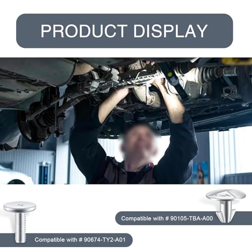 Image of 8 PCS Car Engine Cover Bolt Hardwares, Metal Vehicle Radiator Screw Replacements, 90674-TY2-A01 Automotive Splash Guard Fastening Accessories Compatible with Honda Accord Civic CRV (Silver)