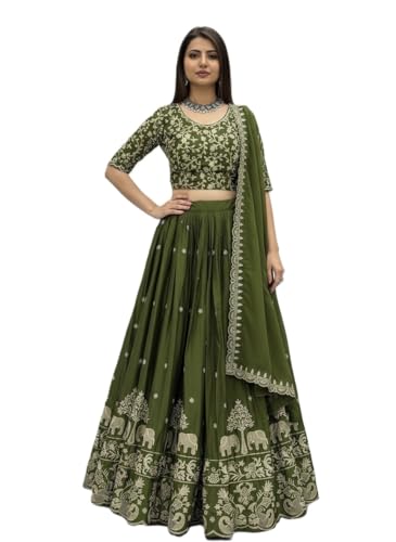 Embroidered Lehenga Choli with Dupatta For Women’s | Traditional ...