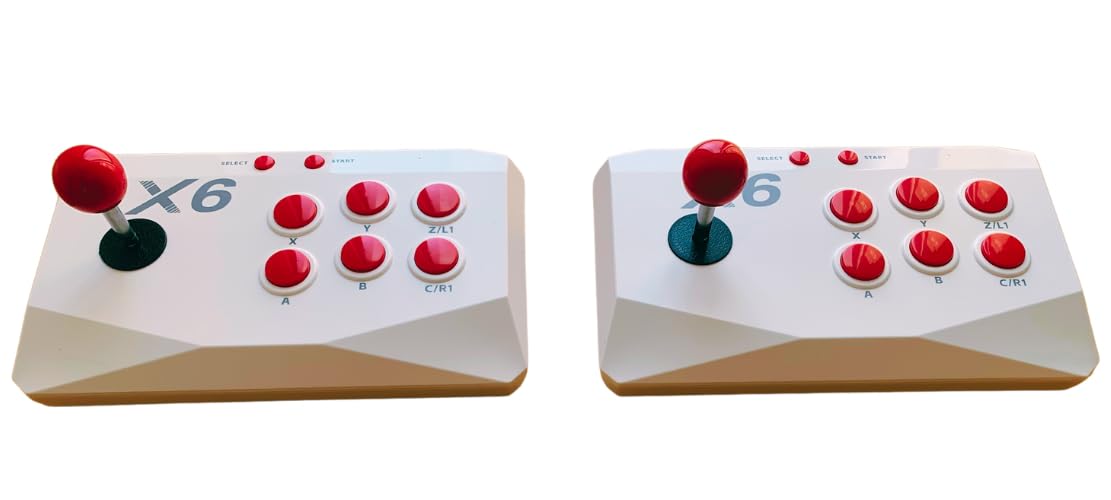Consola Arcade con 26.800 Juegos Retro Originales para 4 Jugadores, con 2 mandos Extra inalámbricos, Luces LED Que cambian de Color, Sistema de Audio y joysticks ovalados.