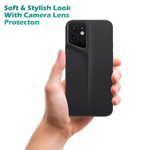 Image of Amazon Brand - Solimo Ultra-Thin Blade Runner Series Matte Finished Camera Protection Soft Back Cover for Apple iPhone 12 - Black