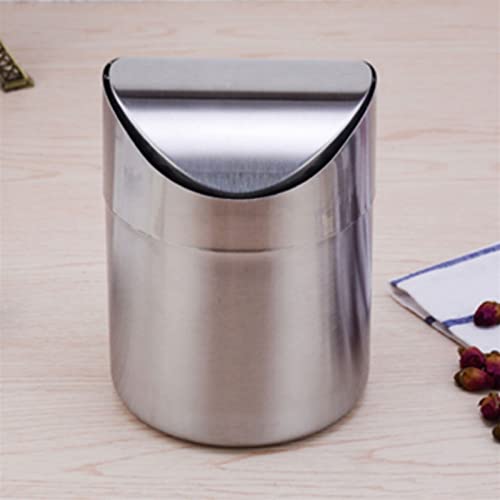 Caneca de Basura Pequeña de Acero Inoxidable para Escritorio miniatura 5