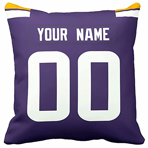 Image of ANTKING Throw Pillow 2 Pack with Custom Name and Number Personalized Gift for Men Women Boys