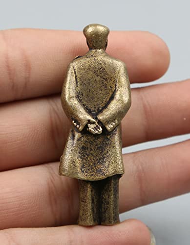Estatua pequeña de Mao Zedong de bronce grabado miniatura 6