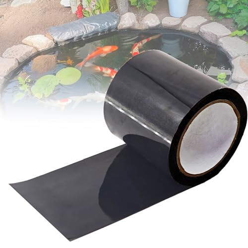 Xinhw Pond Liner Seam Tape Single Sided Waterproof Pond Repair Kit Butyl Rubber for EPDM PVC Outdoor Pond Liner Leak Repair Long-Lasting Easy to Apply
