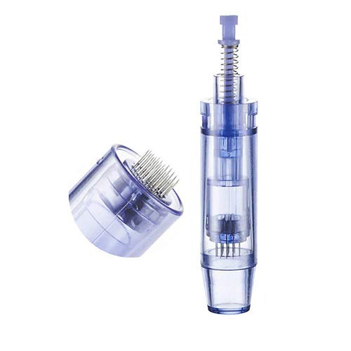 Plastic Ultima A1 36-Pin Analog Wireless Electric Microneedling Pen, Skin Repair Tool Kit with 10pcs Replacement Needles, Blue