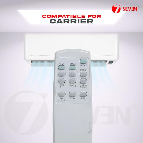 Image of 7SEVEN Compatible with Carrier AC Remote Control Model 79 Suitable for 1 | 1.5 | 2 Ton Split and Window Air Conditioner - Match Each Key by Key Exactly with existing AC Remotes Function