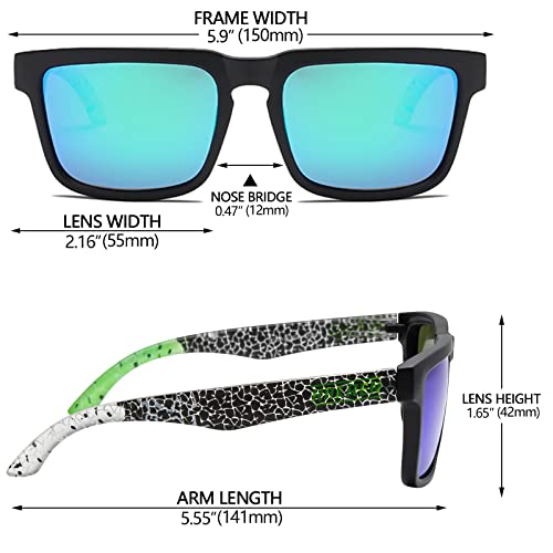 RAKREN Retro Polarized Sunglasses Men Women,Square Sunglasses for Men Driving Sport Shades UV400 Protection4