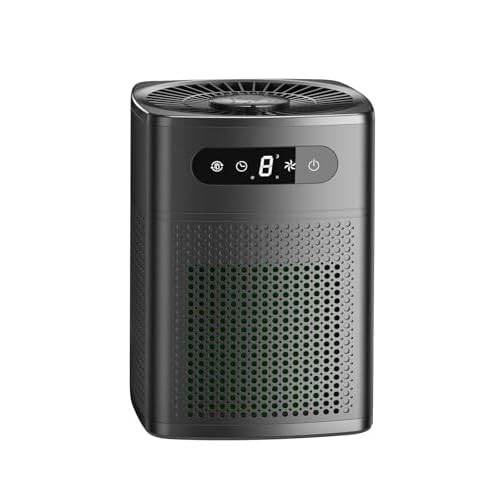 Air Purifiers for Bedroom, HEPA Covers Up to 302 sq.ft Room, 24db Sleep Model, Night Lighting, 3 Timers, with Aromatherapy for Bedroom, Dorm Room, Apartment, Kitchen-HY1800 (Light-Black)