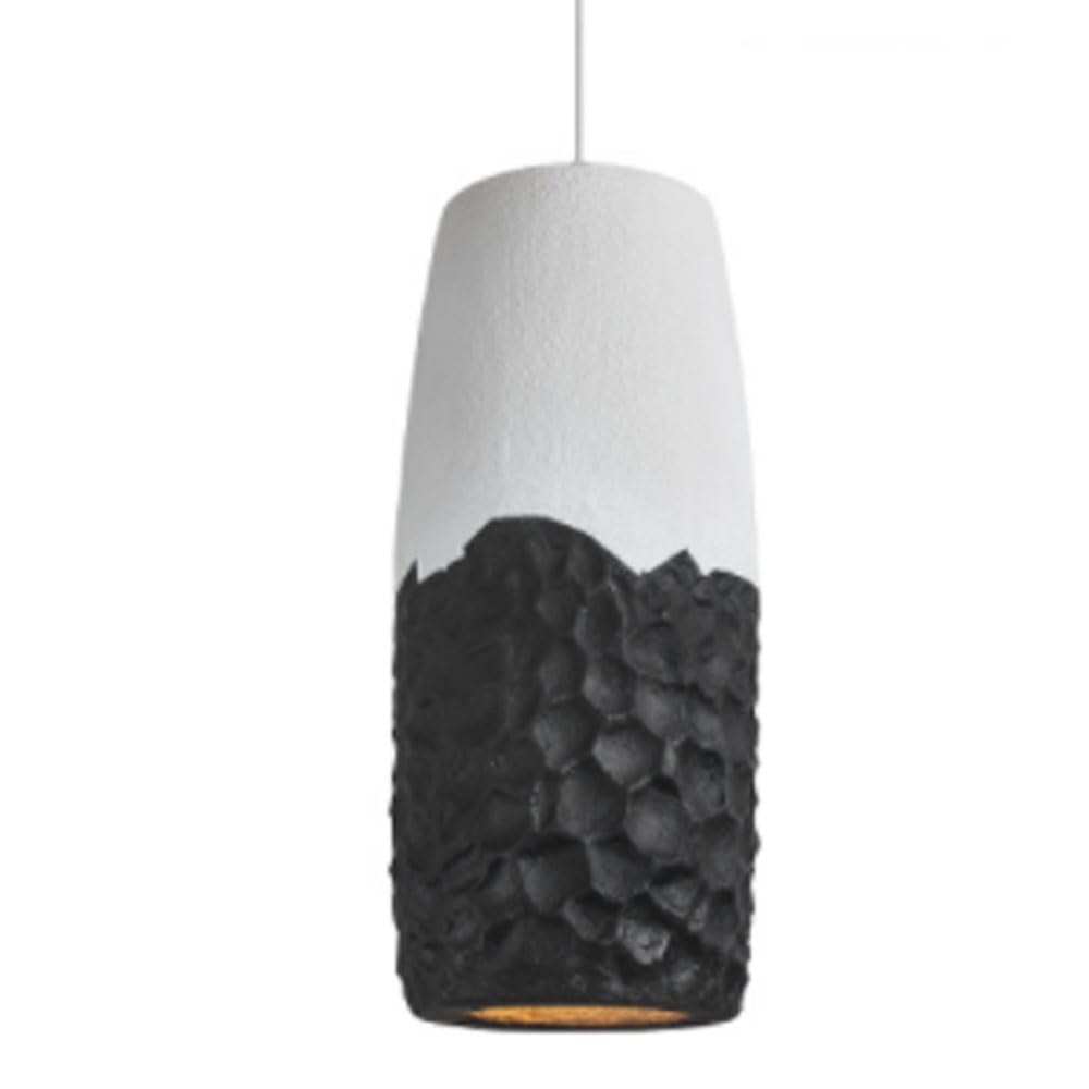 Suspension Japonaise Wabi Sabi en Polystyrène avec Couture Noire et Blanche