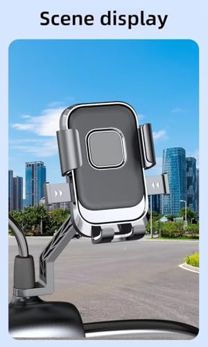 Image of Cell Phone Stand Flexible Mobile Clip Mount Quickly Lock Bike Phone Holder Bicycle Motorcycle (Rearview Black)