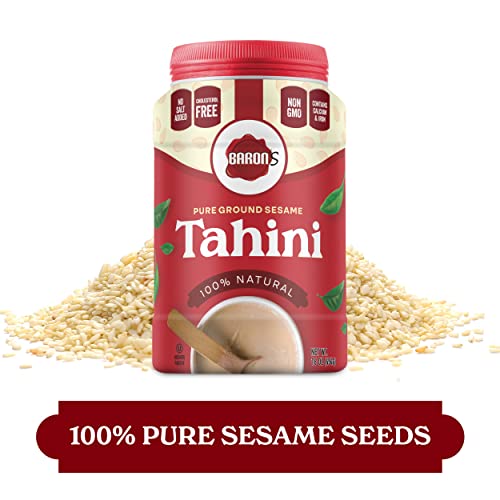 Baron's Kosher 100% Pure Ground Sesame Tahini 16-ounce Jars (1 Pound (Pack of 2))