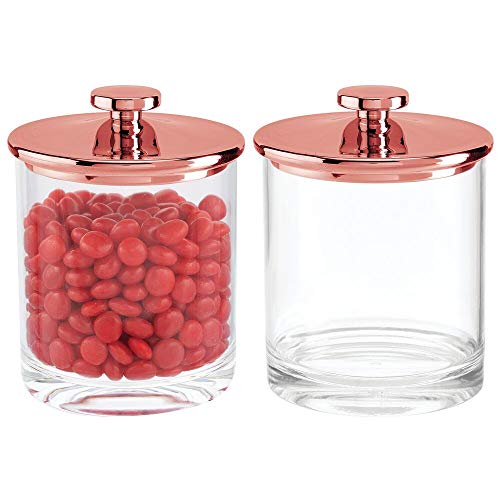 mDesign Modern Round Kitchen Countertop Storage Organizer Canister Jar for Sugar, Flour, Tea