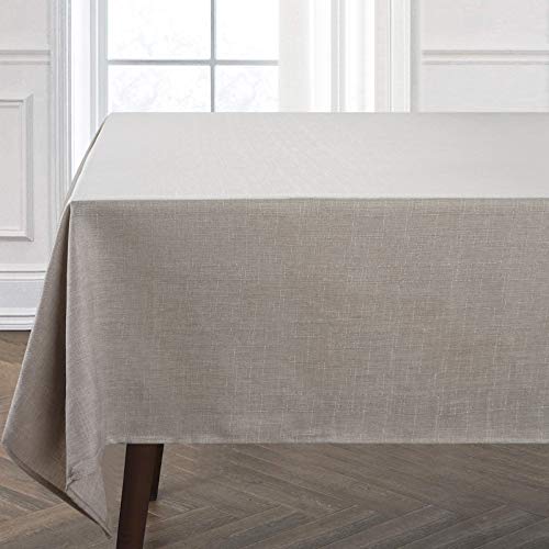 Faux Linen Tablecloth, Wrinkle Free Soft Table Cloth, Flax Linen Tablecloth for Kitchen Dining Room Party Decoration, Tablecloth Square 55 x 55 inch