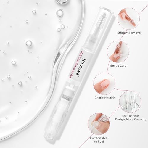 Image of JODSONE Nail Glue Remover,4Pcs Nail Glue Remover for Press on Nails,Short Time Quick Removers in 15 Seconds,Acetone-Free and Rich in Vitamin E Gel Glue off Removers,Soft Care Nails