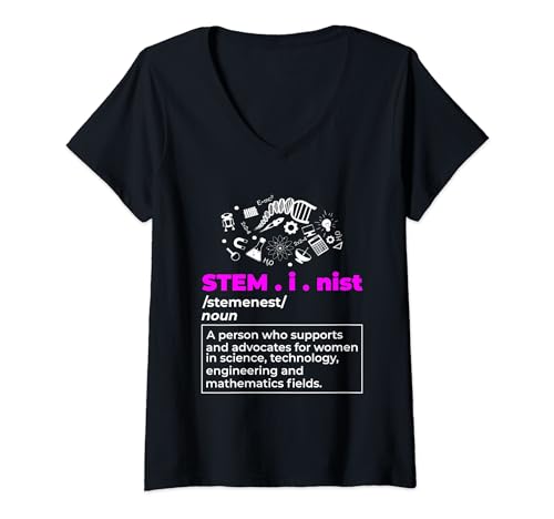 Définition stéministe | Scientifique féministe | Femmes en STIM T-Shirt avec Col en V