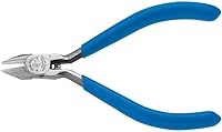 Vista 5 de Klein Tools Alicates D230-4C, fabricados en EE. UU., Alicates electrónicos de corte diagonal con diseño semiempotrado para cortar alambre de cinta