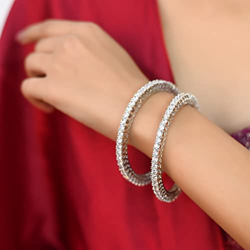 Ratnavali Jewels CZ Zirconia Gold Tone Red Green Blue Bollywood Wedding Indian Bangles Jewelry Women2