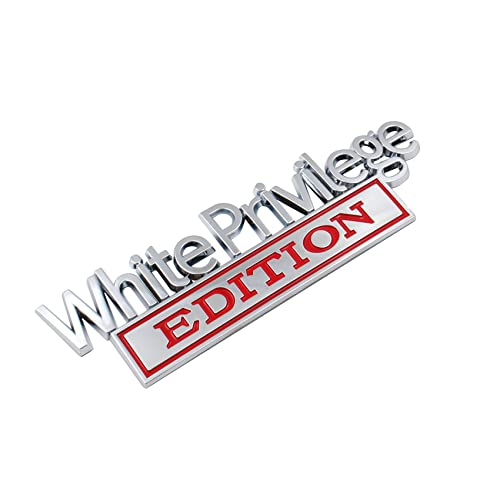 White Priviledge Edition Emblem, Car Exterior Emblems Badge 3D Sticker Decal, White Priviledge Edition Emblem 3D Fender Badge Decal, 3D Fender Badge Decal Car Truck Replacement, Fit For All Cars #TOP19