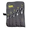 Klein Tools 68245 Reversible Ratcheting Box Wrench Set, Made in USA, 5-Piece, Black