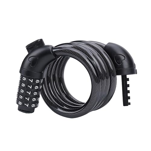 KESYOO Cable Combination Lock for Bikes Heavy Duty Password Security Lock Key Design for Bicycles Mountain Bikes Motorcycles and Scooters Black