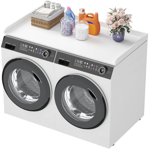 Lifewit Washer Dryer Countertop, Melamine Covers with Edge Rails for