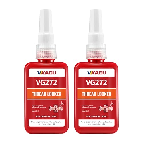 Image of 272 Orange High Temp High Strength Threadlocker - Resists 230C Heat & Harsh Chemicals - Permanent High-Strength Adhesive for Bolts & Nuts- Industrial Size - 3.38Oz /50ml 2 pc Avoid Frequent Restocking