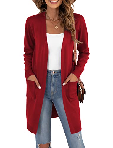 Image of VIISHOW Women's Classic Cardigans Long Sleeve Open Front Casual Knit Cardigan Sweaters Coat Soft Outwear