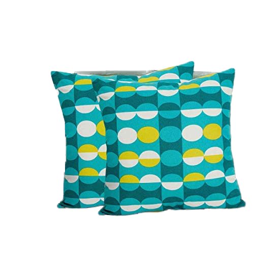Coussin de 2 pièces bleu act 199 coton imprimé pour sublimer votre salon moderne