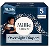Millie Moon Overnight Diapers ~ (Size-5 and count-50) ~ Diaper Weight Range ~ 28 to 43 Lbs.