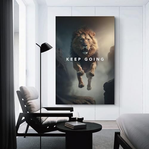 Toile Lion's Leap sinyumoney décoration murale haut de gamme 40x60cm
