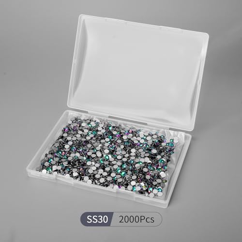 Image of 2000PCS Green Volcano Rhinestones Bulk, Flat Back Crystal Glass Stone Round Gems,SS30, 6.4-6.6mm