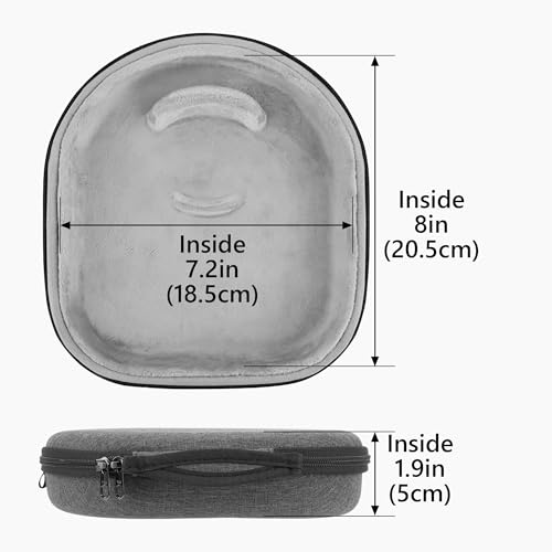 Image of Geekria Shield Headphones Case for Lay Flat Over-Ear Headphones, Replacement Hard Shell Travel Carrying Bag with Cable Storage, Compatible with Steelseries, B&W, Skullcandy Headsets (Grey)