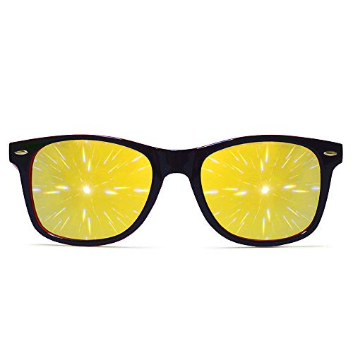 GloFX Ultimate Mirrored Line Diffraction Glasses - 3D Prism Rainbow Effect - Concert, Rave, and Music Festival Essential