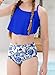blibean Tween Girls Swimsuits Little Kids Summer Two Piece Bikini Sets Teen Girl Fashion Boho Hawaii Swim Bathing Suits Ruffled Beach Swimwear Traje Baño Niñas Size 14-15 Year Old Dark Blue