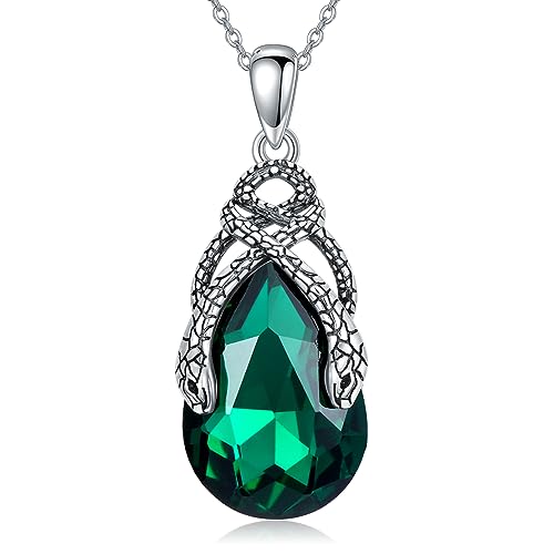 YFN Snake Necklace Sterling Silver Snake Crystal Necklace Emerald...