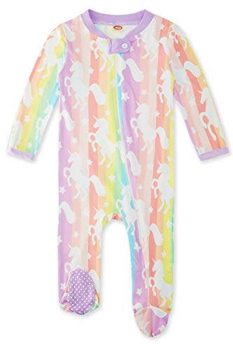 Baby Girl Boy Footie Jumpsuit Unicorn Newborn Romper One-Piece Footed Pajama Zip Front Sleeper Pjs Casual Union Suit for Sleepwear Playwear 3-6 Month