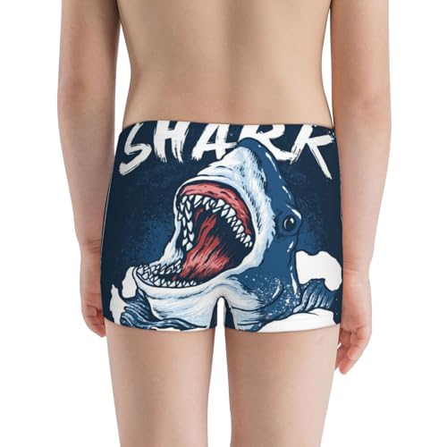 Boys' Cotton Boxer Brief Soft Underwear-Shark3