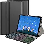 💖 3-In-1 functionality ：IVSOTEC Teclado con 3-In-1 functionality: Español Wireless Teclado + Concha protectora con función de soporte+ Premium Funda, Teclado real estilo laptop,es una opción ideal para viajes de negocios, viajes y regalos.