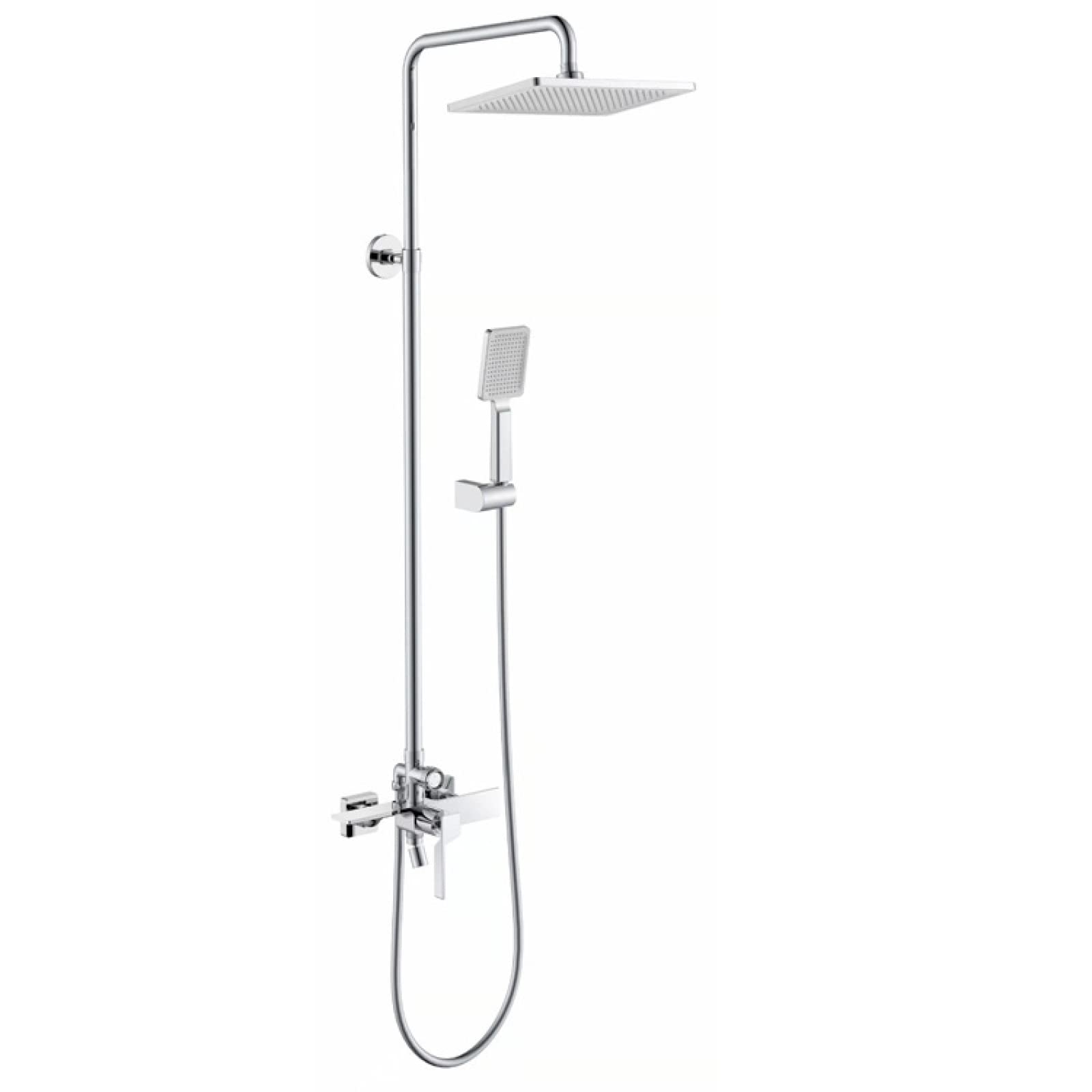 OZBMA Shower Set Hotel Home Brass Bathroom Pressurized Head Rain Shower, Chrome Plated