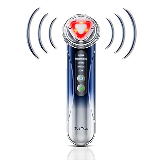 Radio Frequency Facial Machine - Light Therapy for Wrinkles Lifting High Frequency Face Massager with EMS - 5 in 1 Home Anti-Aging Skin Tightening Rejuvenation Skin Care Device