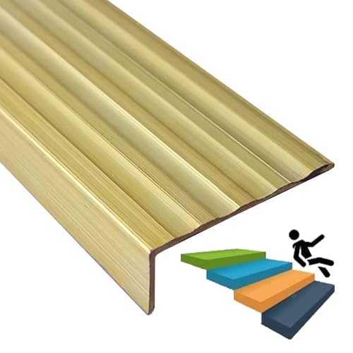 Nez de marche en laiton anti-glissade pour sécuriser escalier abîmé