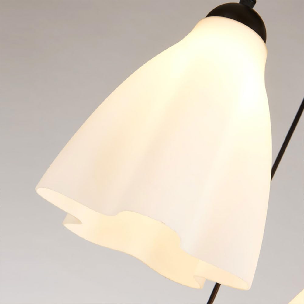 Minimalistyczna lampa wisząca z białego kryształu, elegancka lampa wisząca do wnętrz, nowoczesna lampa sufitowa E27 do sypialni, salonu, kuchni, jadalni (3 światła) (rozmiar: A)