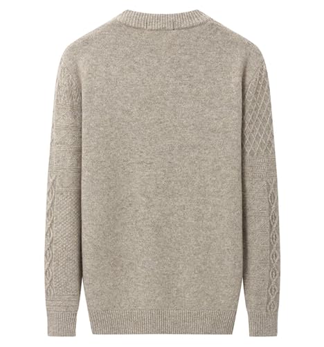 Rivccku Men's Jumpers Crew Neck 100% Pure Cashmere Knitted Jumper Causal Sweater Pullover Long Sleeves Warm Knitwear2