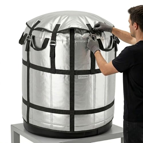 Drumstone (𝐒𝐩𝐞𝐜𝐢𝐚𝐥 𝟏𝟓 𝐘𝐞𝐚𝐫𝐬 𝐖𝐚𝐫𝐫𝐚𝐧𝐭𝐲) 1000L Water Tank Insulation Cover, Heavy Duty UV & Heat Resistant Thermal Jacket, Waterproof Dustproof Outdoor Water Tank Cover for Summer