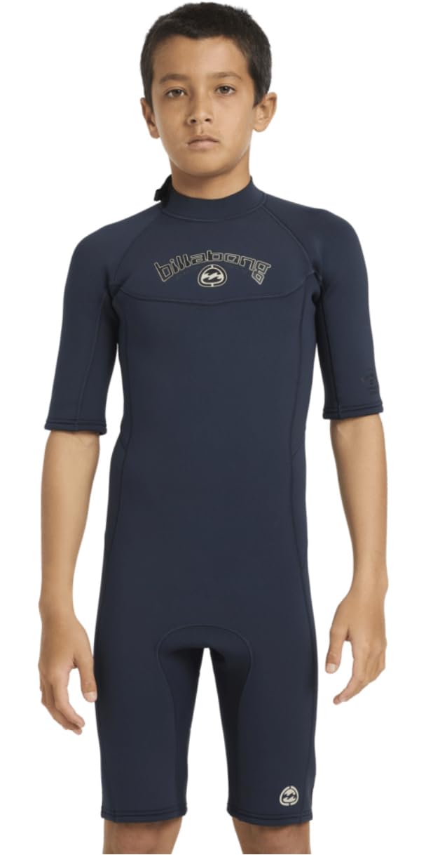 Billabong Junior Absolute - Traje de neopreno corto con cremallera trasera de 2/2 mm, color azul marino